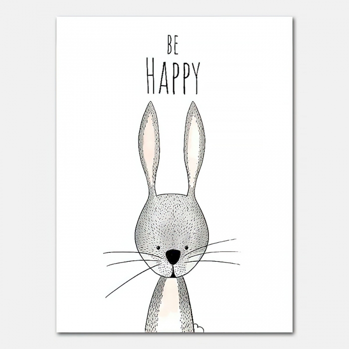 Lámina decorativa infantil Conejo - Be Happy