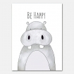 Lámina decorativa infantil Hipopótamo - Be Happy