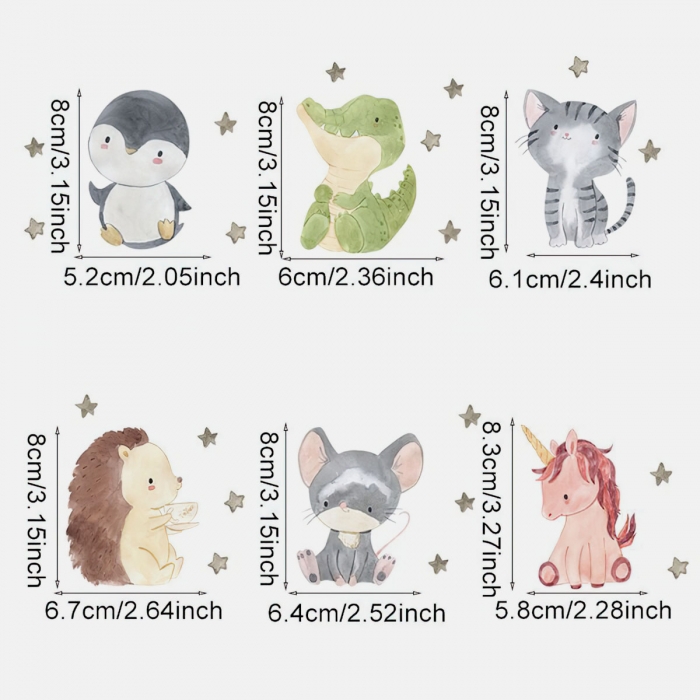 stickers decoracion interruptores con dibujos de animales