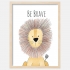 Lámina decorativa infantil Leon - Be Brave