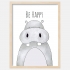 Lámina decorativa infantil Hipopotamo - Be Happy