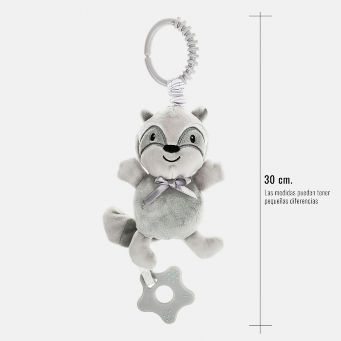 Sonajero colgante mapache de felpa