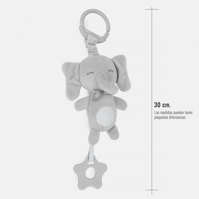 Sonajero colgante elefante de felpa