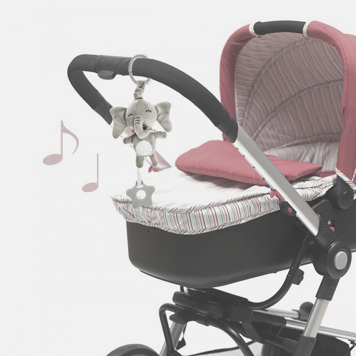 Sonajero colgante de felpa elefante