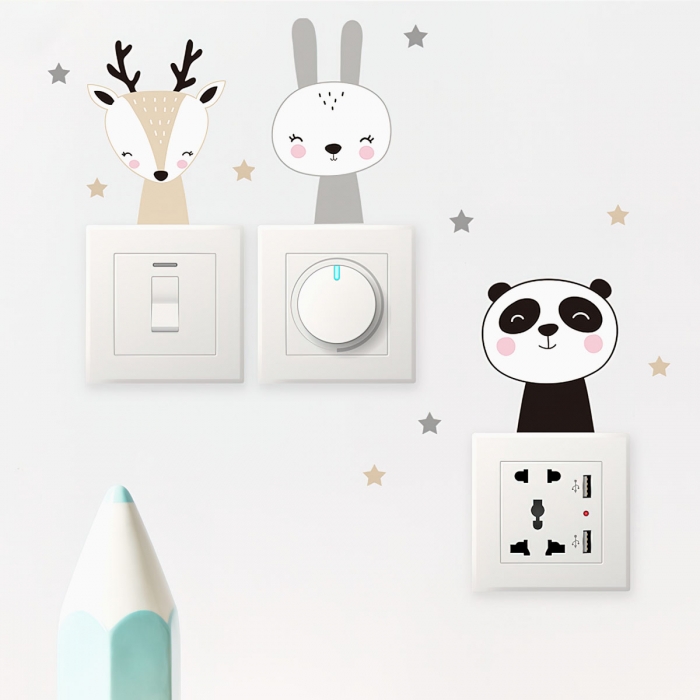 Sticker animales interruptores del bosque