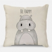 Funda de cojín Hipopótamo Be Happy