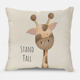funda cojin dibujo jirafa frase stand tall