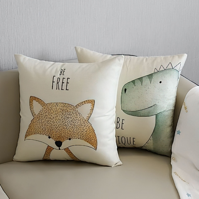 funda cojin dibujos animales frases motivadoras