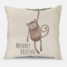 funda cojin dibujo mono frase monkey around